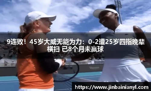 9连败！45岁大威无能为力：0-2遭25岁四指晚辈横扫 已8个月未赢球